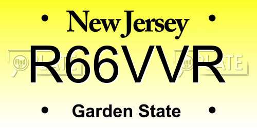 R66VVR New Jersey License Plate