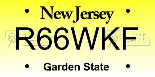 R66WKF New Jersey License Plate