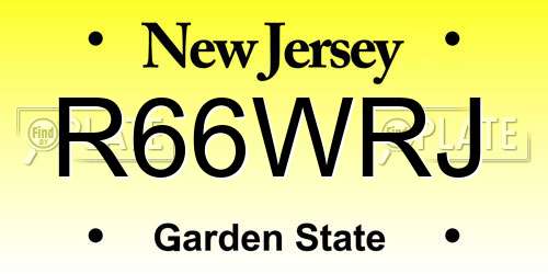 R66WRJ New Jersey License Plate