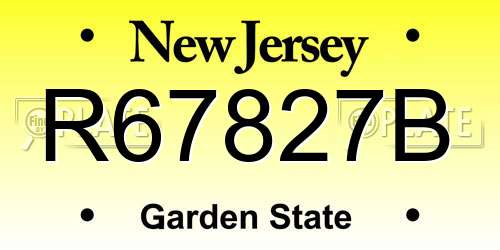 R67827B New Jersey License Plate
