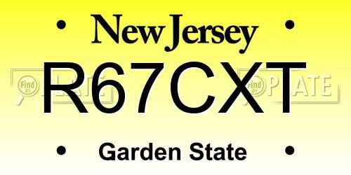 R67CXT New Jersey License Plate