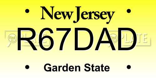 R67DAD New Jersey License Plate