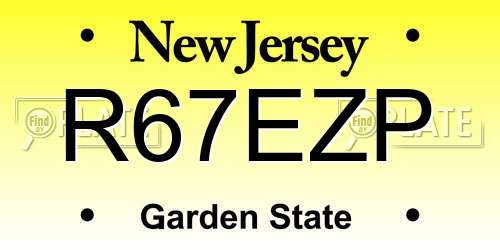 R67EZP New Jersey License Plate