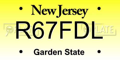R67FDL New Jersey License Plate
