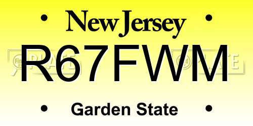R67FWM New Jersey License Plate