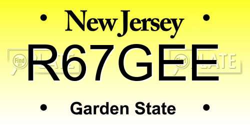 R67GEE New Jersey License Plate