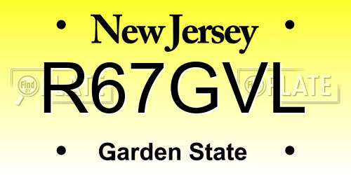 R67GVL New Jersey License Plate