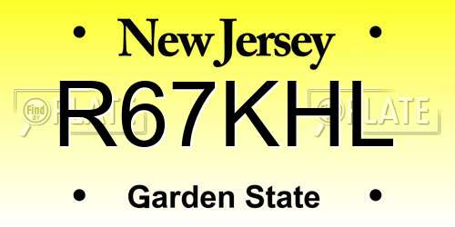 R67KHL New Jersey License Plate