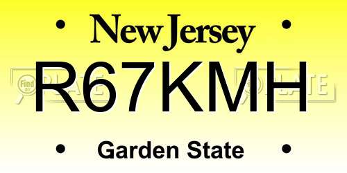 R67KMH New Jersey License Plate