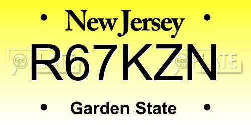 R67KZN New Jersey License Plate