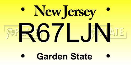 R67LJN New Jersey License Plate
