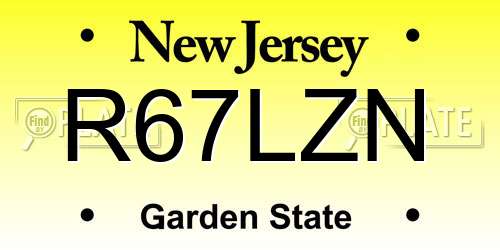 R67LZN New Jersey License Plate