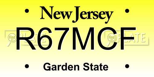 R67MCF New Jersey License Plate