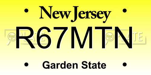 R67MTN New Jersey License Plate
