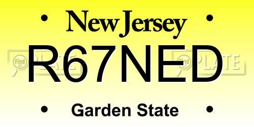R67NED New Jersey License Plate