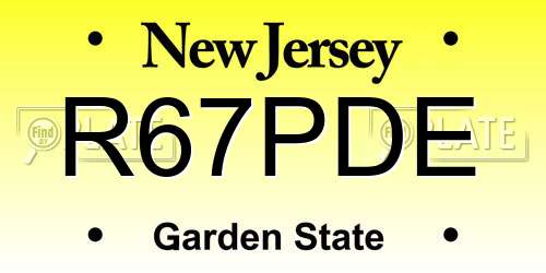 R67PDE New Jersey License Plate
