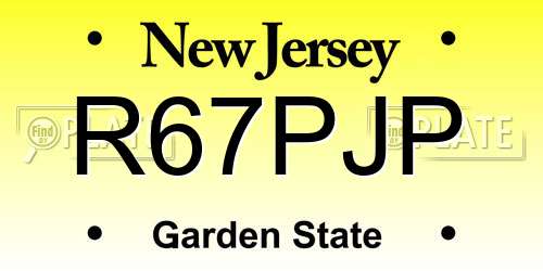 R67PJP New Jersey License Plate