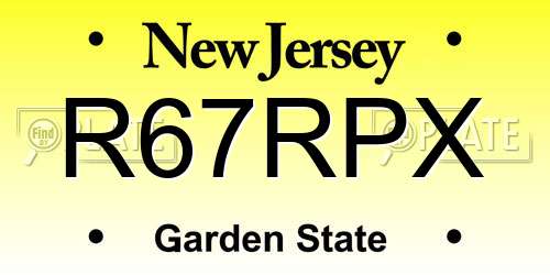 R67RPX New Jersey License Plate