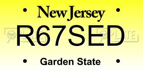 R67SED New Jersey License Plate