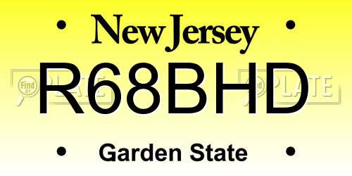 R68BHD New Jersey License Plate