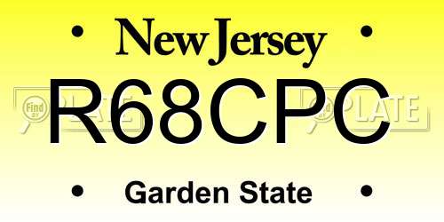 R68CPC New Jersey License Plate