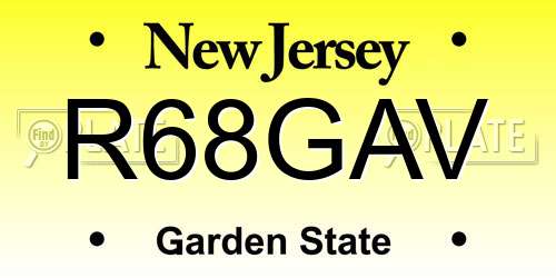 R68GAV New Jersey License Plate