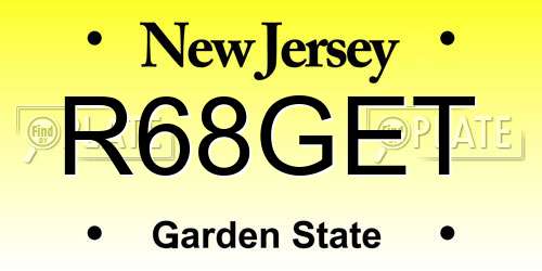 R68GET New Jersey License Plate
