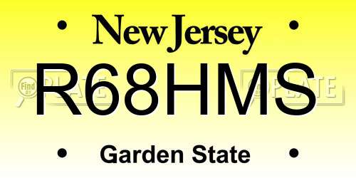 R68HMS New Jersey License Plate
