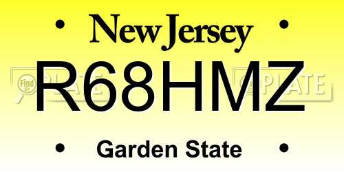 R68HMZ New Jersey License Plate