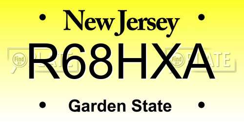 R68HXA New Jersey License Plate