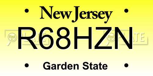 R68HZN New Jersey License Plate
