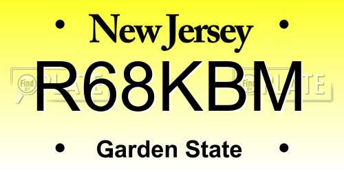 R68KBM New Jersey License Plate