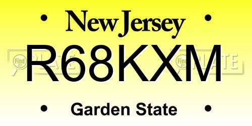R68KXM New Jersey License Plate