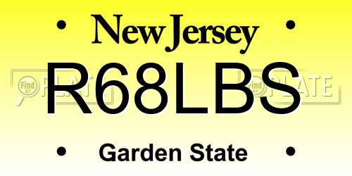 R68LBS New Jersey License Plate