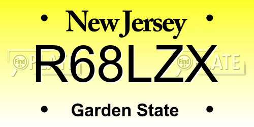 R68LZX New Jersey License Plate