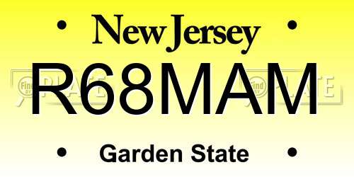 R68MAM New Jersey License Plate