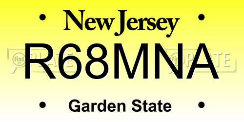 R68MNA New Jersey License Plate