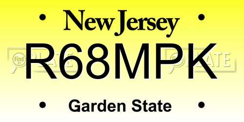 R68MPK New Jersey License Plate