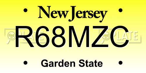 R68MZC New Jersey License Plate