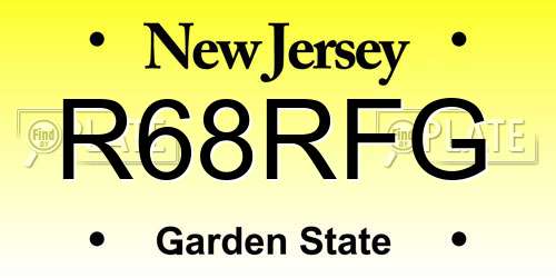 R68RFG New Jersey License Plate
