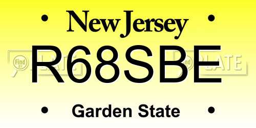 R68SBE New Jersey License Plate