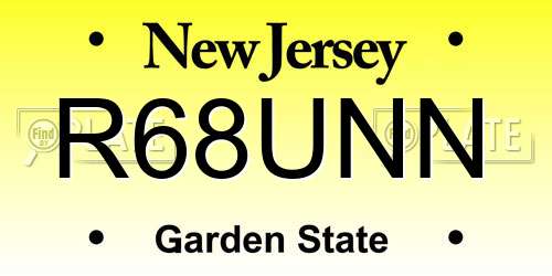 R68UNN New Jersey License Plate