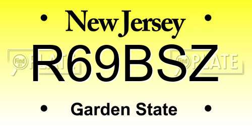 R69BSZ New Jersey License Plate