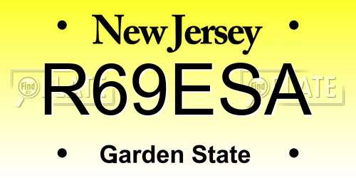 R69ESA New Jersey License Plate