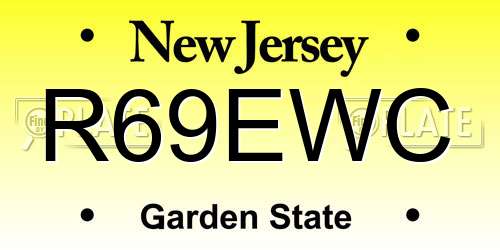 R69EWC New Jersey License Plate