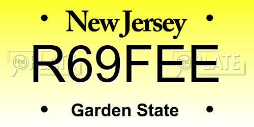 R69FEE New Jersey License Plate