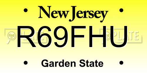 R69FHU New Jersey License Plate