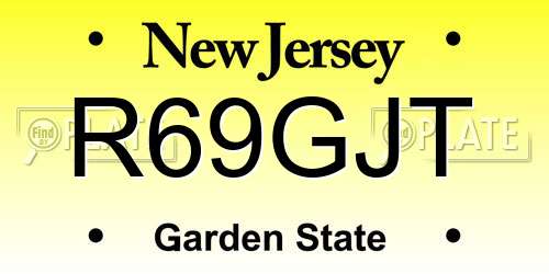 R69GJT New Jersey License Plate