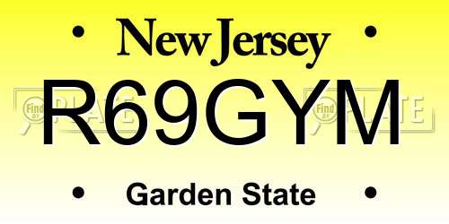 R69GYM New Jersey License Plate