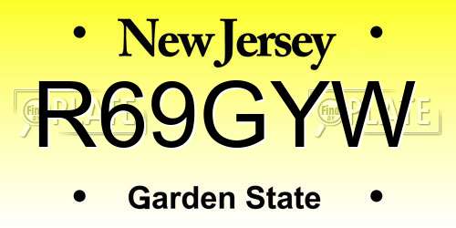 R69GYW New Jersey License Plate